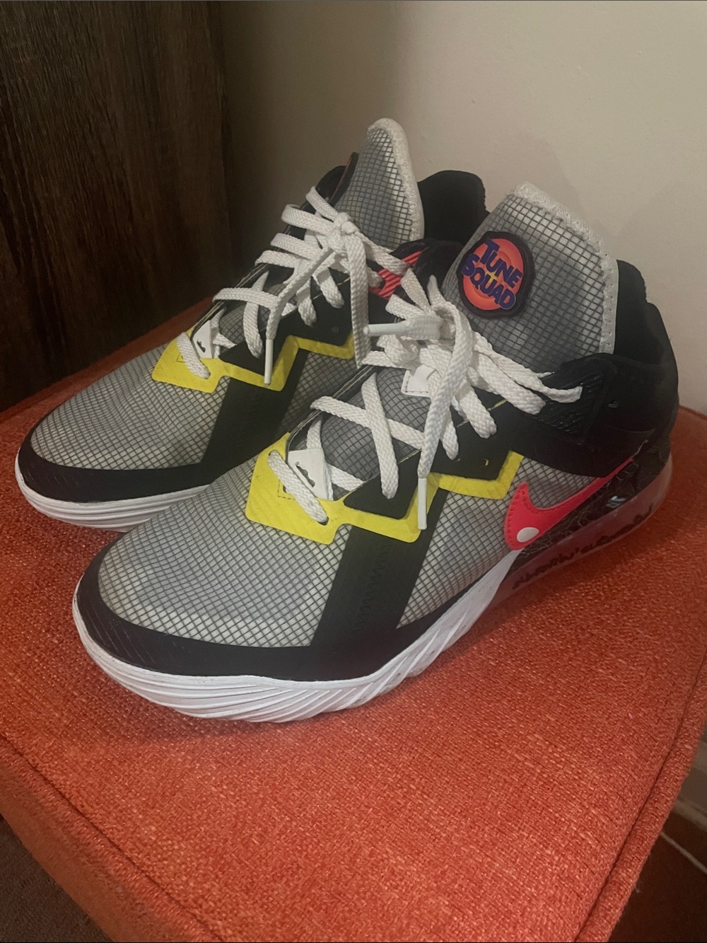 Nike Men’s Sneakers in Gray, Black, Yellow & Red - Space Jam Theme